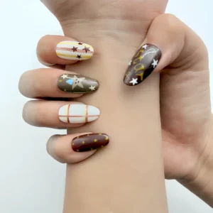 Chocolate Star Press-On Nails
