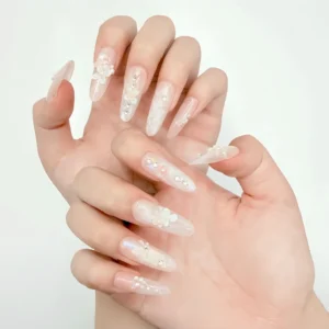 Pearl Flower Press-On Nails