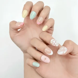 Pastel Swirl Press-On Nails